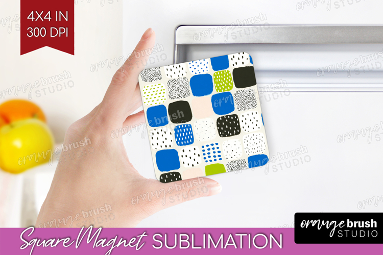 Abstract Doodle Magnet Sublimation - Modern Texture Square