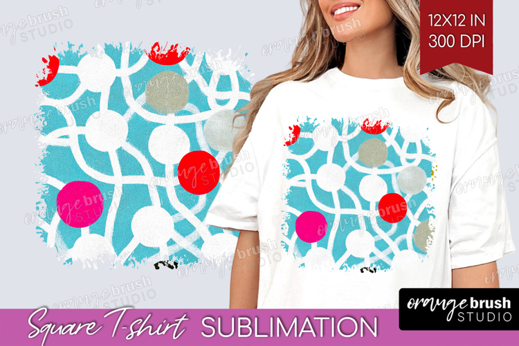 Abstract Doodle Square Tshirt Background - Modern Texture