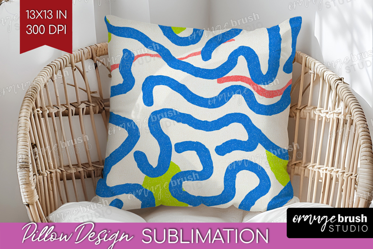 Abstract Doodle Pillow Sublimation - Modern Texture Pillow