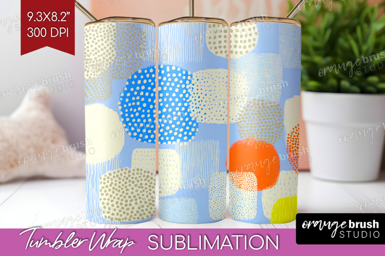 Abstract Doodle Tumbler Wrap - Modern Texture Tumbler PNG