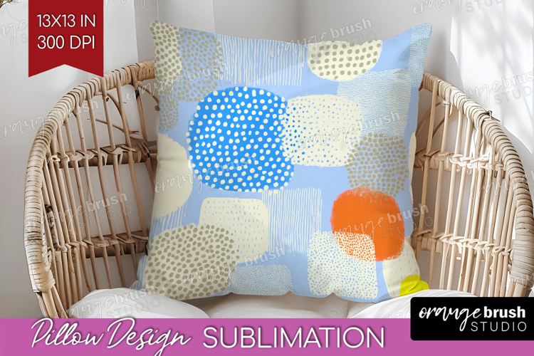 Abstract Doodle Pillow Sublimation - Modern Texture Pillow