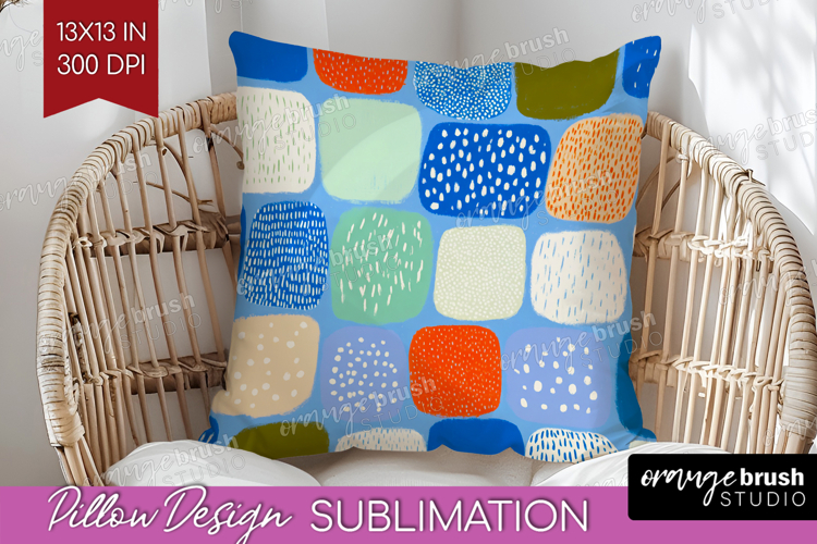 Abstract Doodle Pillow Sublimation - Modern Texture Pillow
