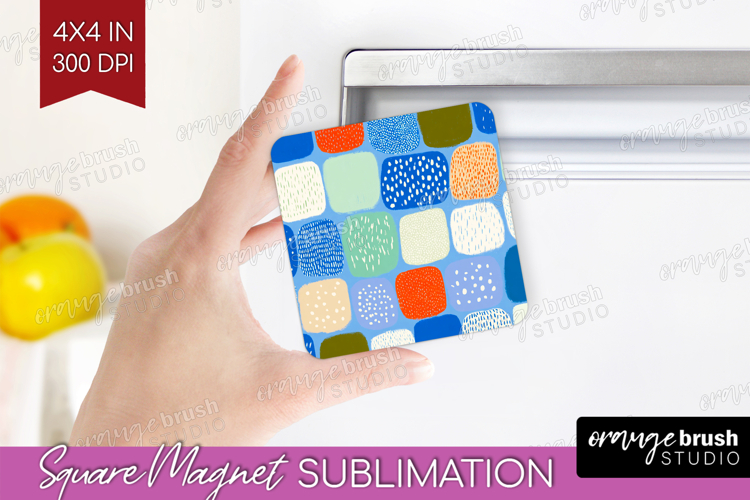 Abstract Doodle Magnet Sublimation - Modern Texture Square