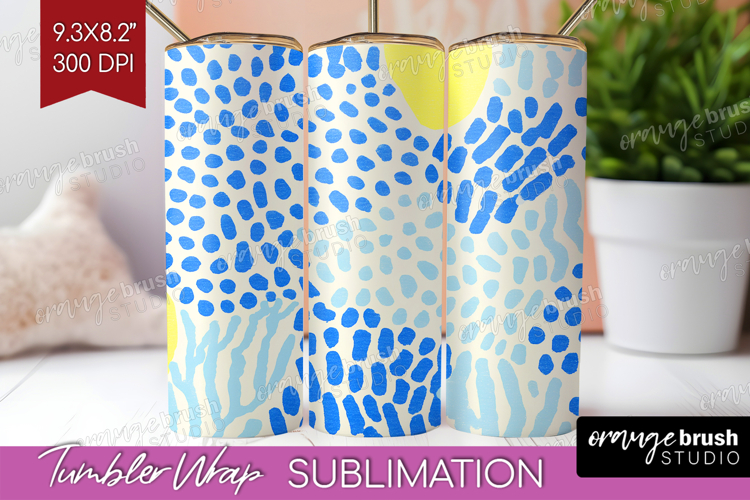 Abstract Doodle Tumbler Wrap - Modern Texture Tumbler PNG