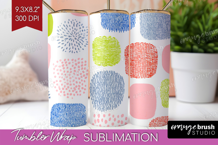 Abstract Doodle Tumbler Wrap - Modern Texture Tumbler PNG