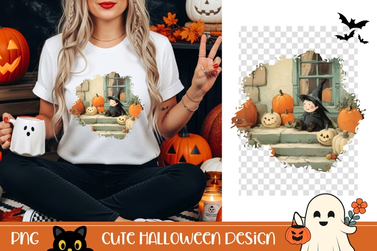 Halloween Pumpkins PNG, Vintage Halloween Pumpkins T-Shirt