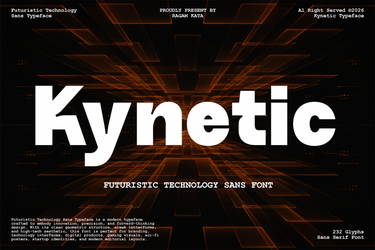 Kynetic - Futuristic Tech Sans Font