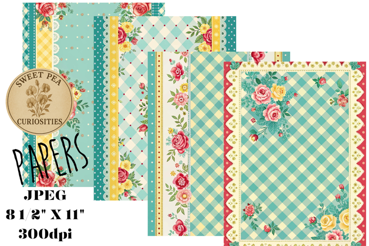 Shabby Chic, Flowers, Papers, Junk Journal