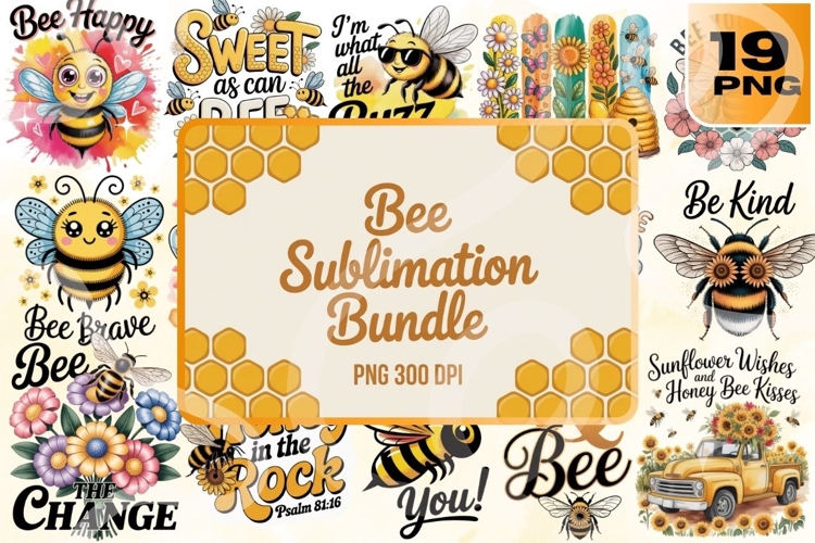 Bee Sublimation Bundle PNG