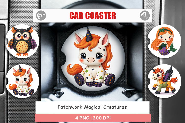 Car Coaster Patchwork Magical Creatures