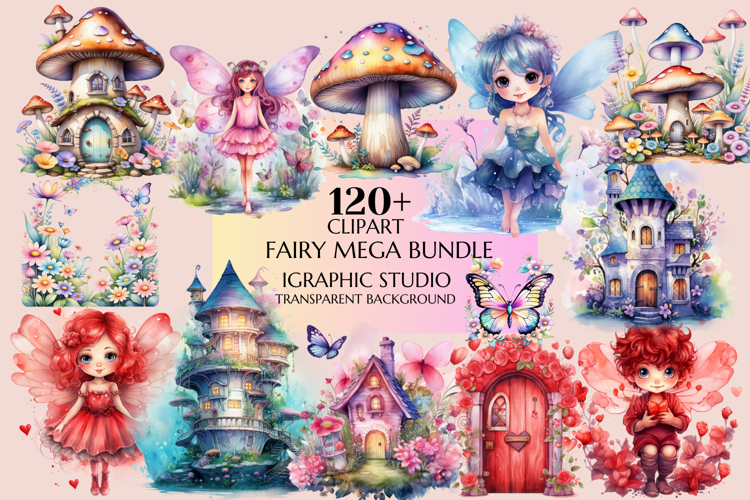 Fairy Mega Clipart Bundle, Fantasy Clipart, Huge Bundle