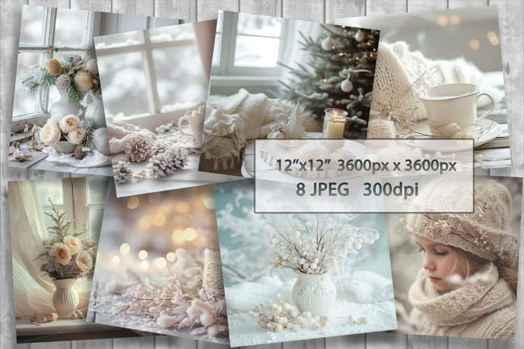 Shabby Chic Winter Photography, Cards, Backgrounds