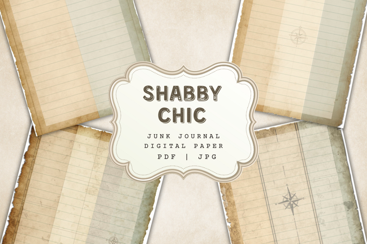 shabby chic junk journal, vintage journal paper