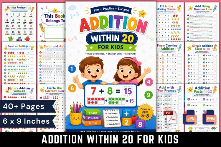 Addition Within 20 for Kids example image 1