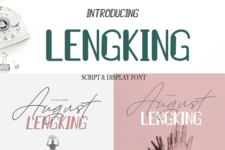 August   LENGKING Script   Display 6 Font
