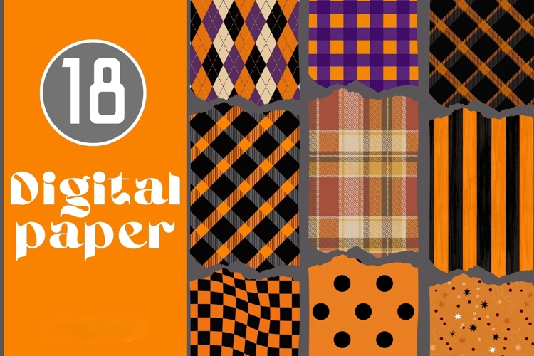 Halloween Digital Paper Pack | Scrapbook & Craft Backgrounds