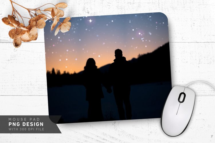 Couple Under Stars Mouse Pad PNG Design