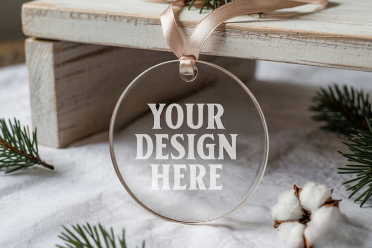 Acrylic Christmas Ornament Mockup , christmas ornament mocku