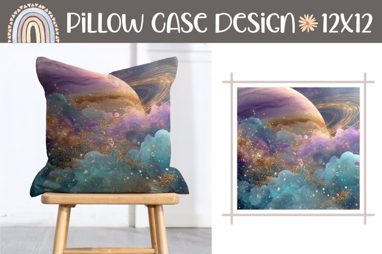 Cosmic Pillow Case, Glitter Pillow Sublimation