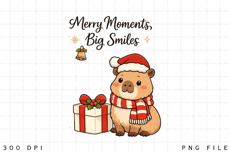Capybara Christmas PNG, Merry Moments Big Smiles PNG, Cute