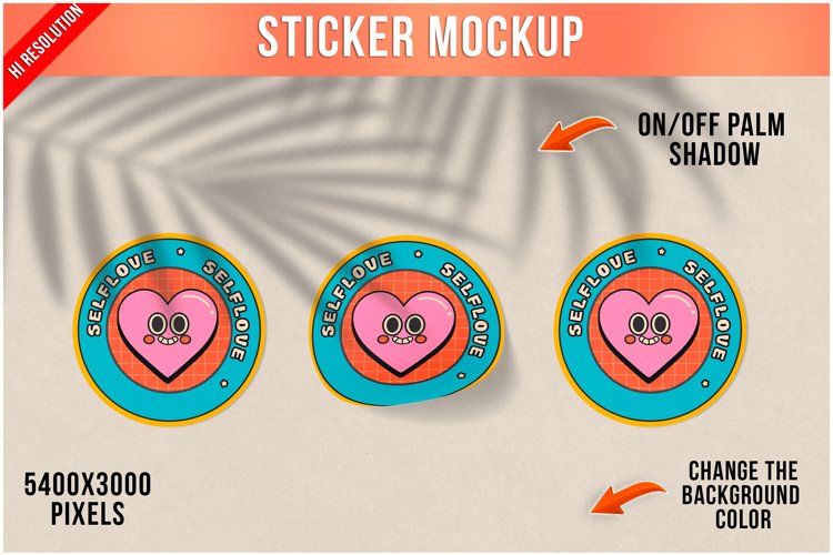 Round Sticker Mockup example image 1