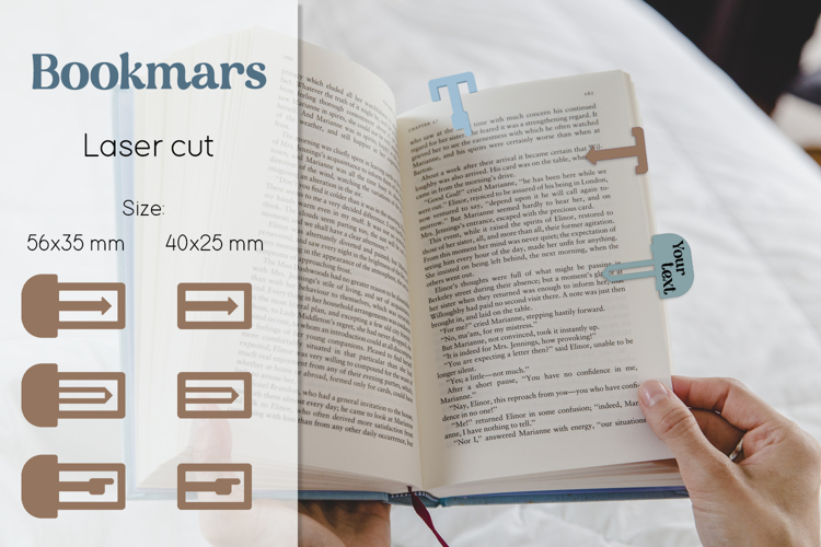 Clip bookmarks paper cut, Finger point bookmark, Page marker