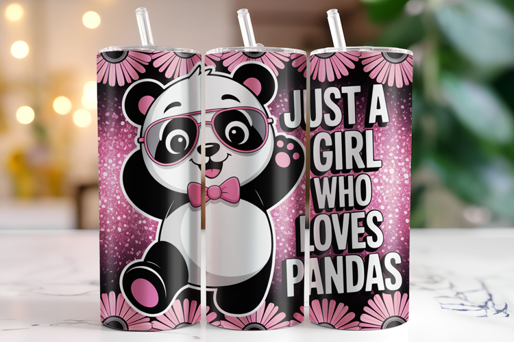 Just a Girl who Loves Pandas Tumbler Wrap | Sublimation