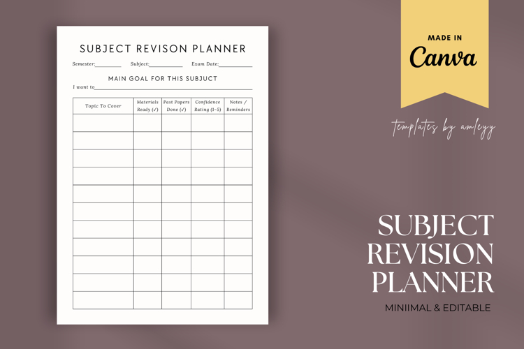  Study Schedule Template