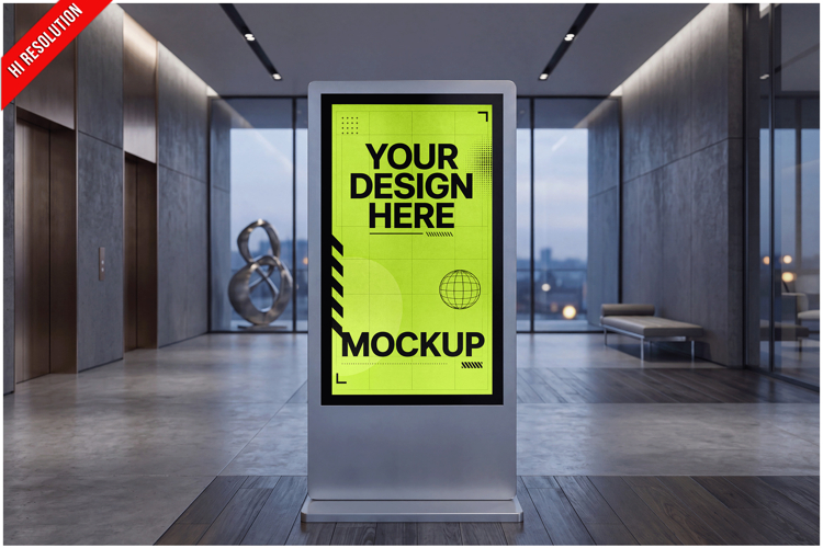Digital Billboard Modern Lobby