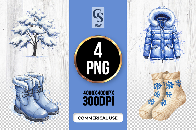 Winter Essentials Clipart Sublimation PNG
