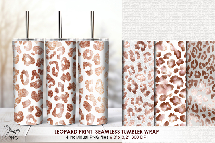 Leopard print Seamless Tumbler Wrap - 4 Variations