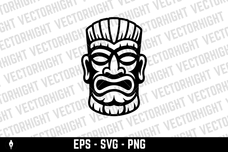 Traditional polynesian tiki idol. Illustration of tribal tik