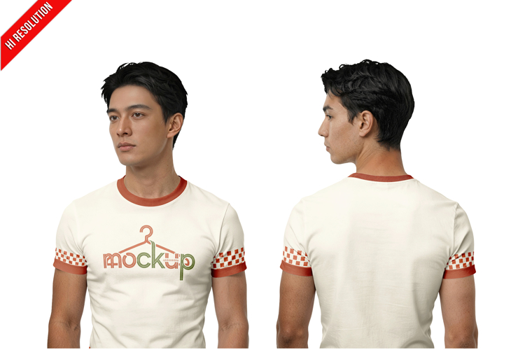 Mens Crew Neck T-shirt Male Model