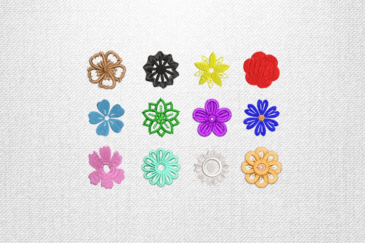 Vivid Floral Mix Elements Embroidery Design File