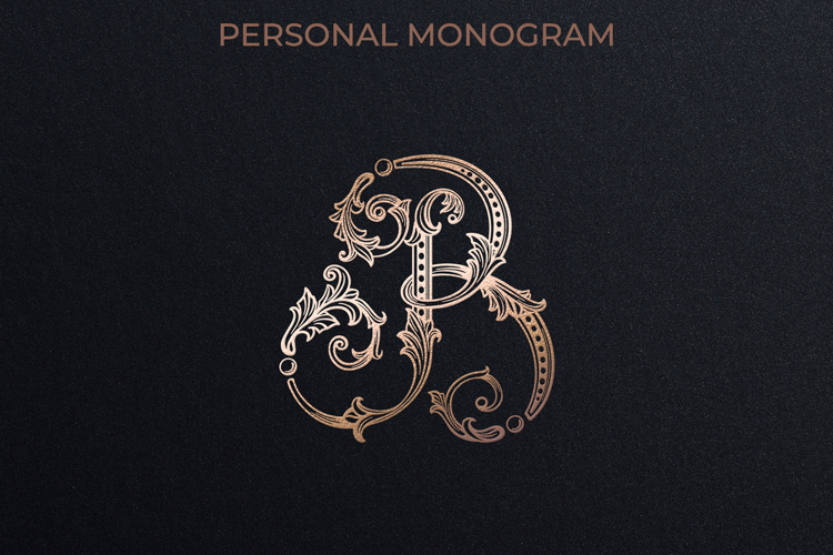 B Monogram Logo, Elegant Initial Monogram