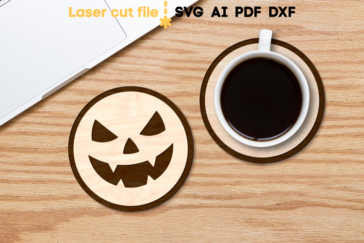 Halloween Coaster SVG laser cut file for Glowforge
