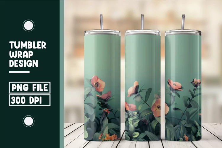 Flower Tumbler Wrap Design