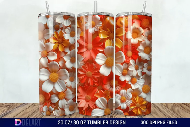 3D Floral Tumbler Wrap