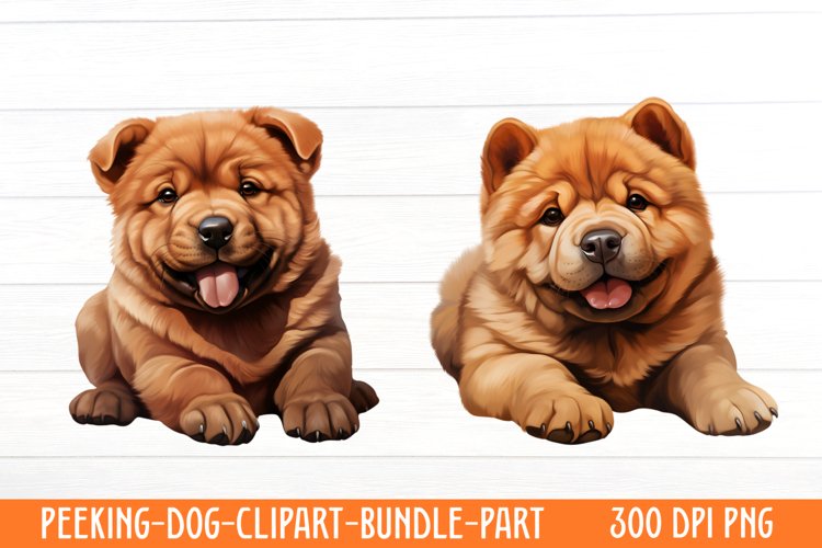 Peeking Dog Collection Clipart example image 1