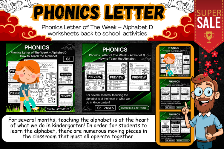 Phonics Letter of The Week Alphabet D worksheets activities