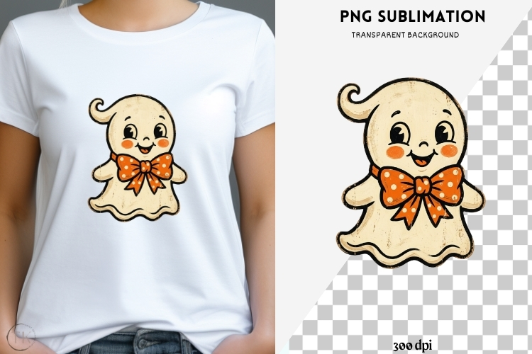 Vintage folk-art halloween png design for T-shirts