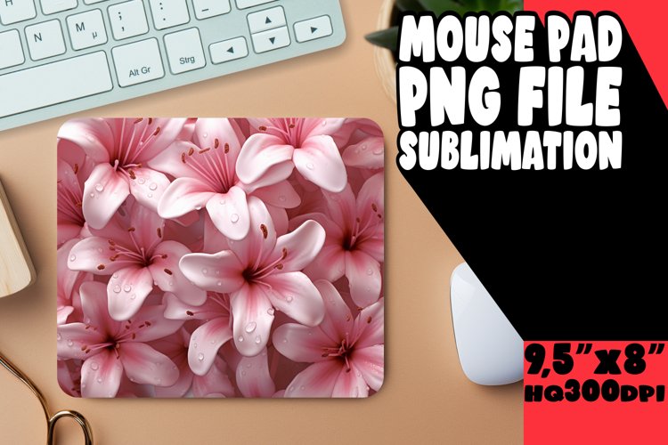Elevate Workspace: 3D Floral Mouse Pads example image 1