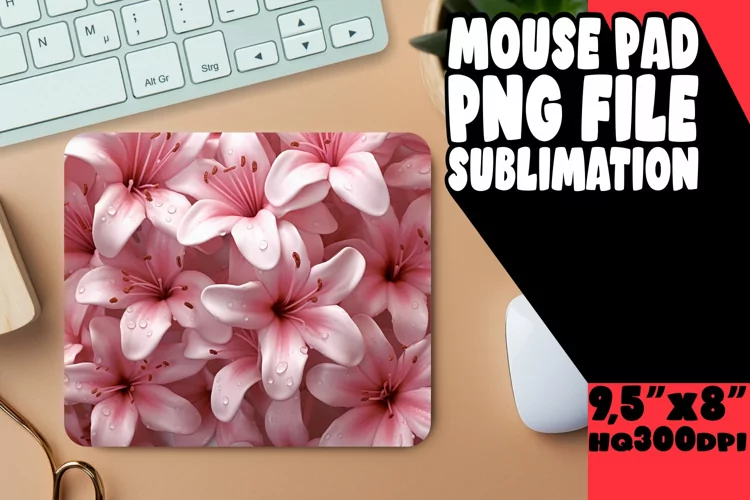 Elevate Workspace: 3D Floral Mouse Pads