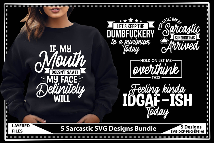 Sarcastic SVG Bundle, Funny quotes Sarcasm Svg example image 1