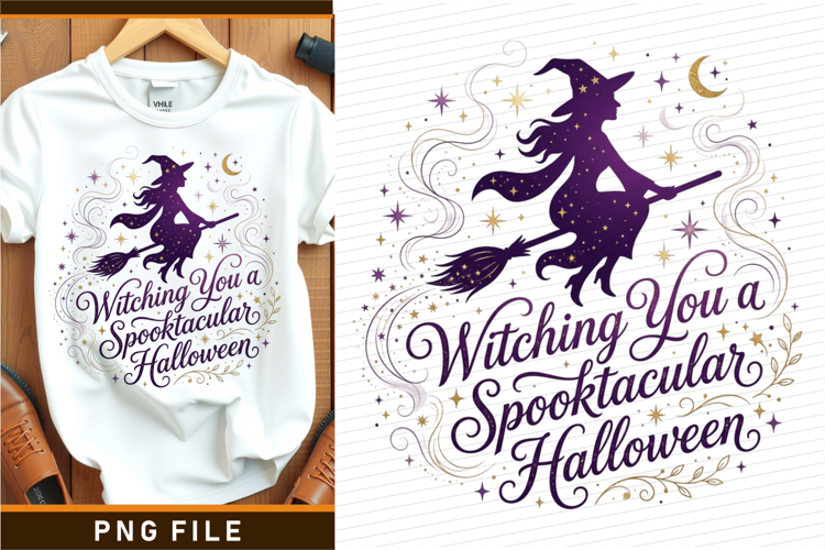 Witching you a Spooktacular Halloween sublimation PNG Shirt