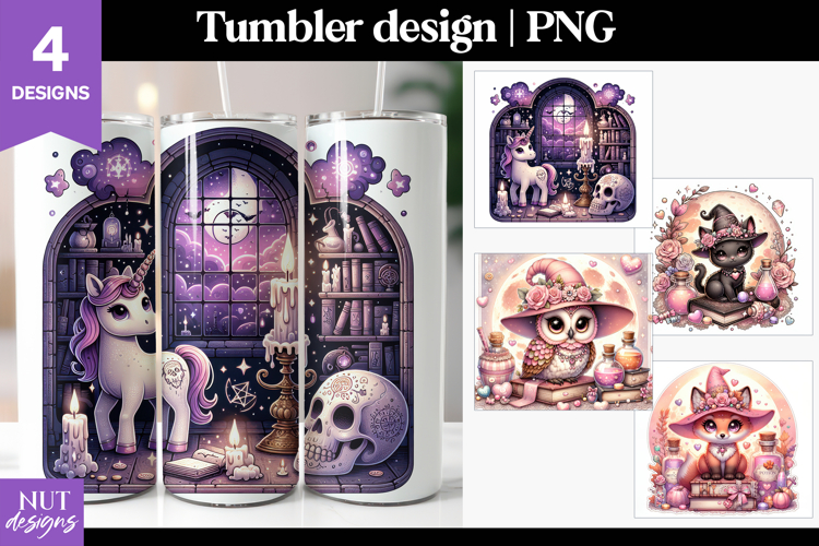 Baby Animals Halloween Tumbler Whimsical pastel halloween
