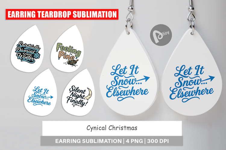 Cynical Christmas Phrases Earring