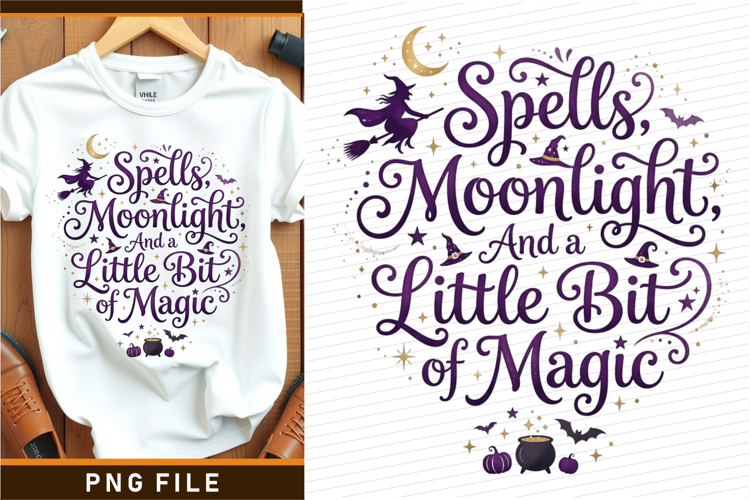 Spells, moonlight, and a little bit of magic, Halloween PNG