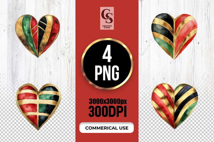 Watercolor Tribal Heart Clipart Sublimation PNG