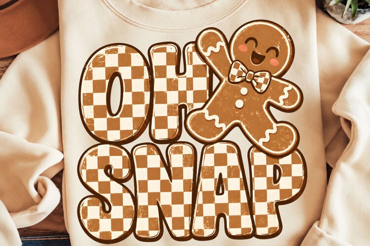 Oh Snap Gingerbread Christmas PNG, Oh Snap PNG, Christmas example image 1